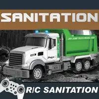 Cross-border eleven remote control sanitation garbage truck with lights and music dump truck scene simulated children's toy boy 1