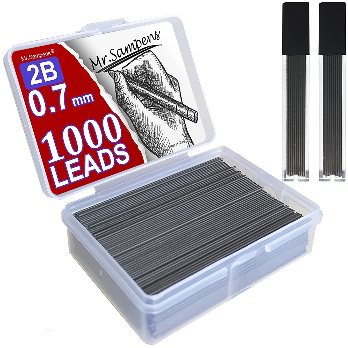 Box of 1000 Premium 2B Black Mechanical Pencil Refill Leads