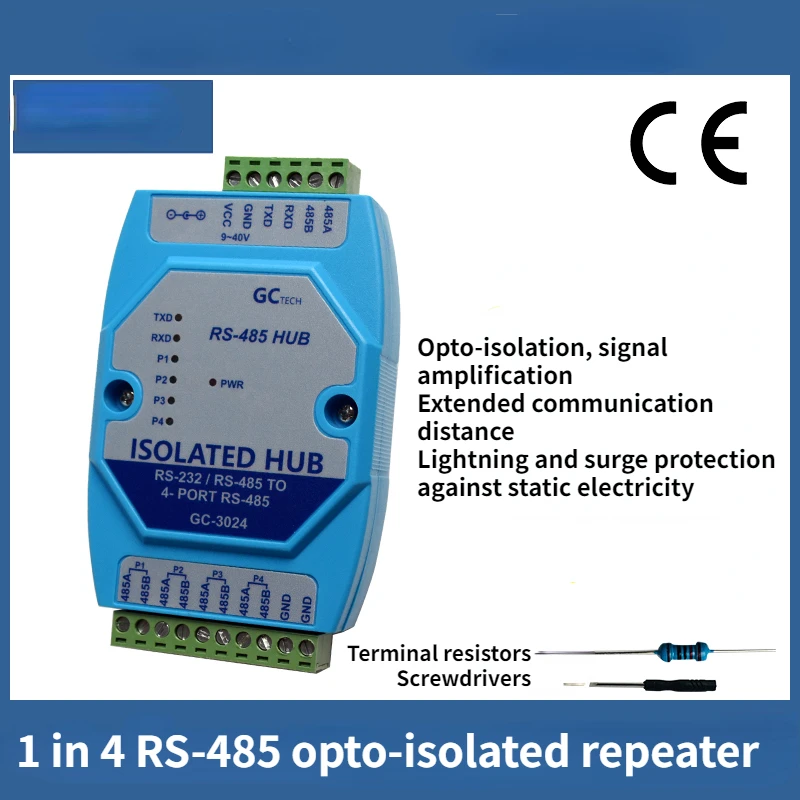 

Четырехсторонний концентратор Modbus, одна точка, четыре ретранслятора 485, фотоэлектрическая Изоляция 1 в 4, отрасль защиты от вспышки