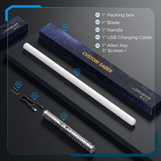 CARIBEBE RGB Lightsaber Metal Handle LED Lightsaber 7 Colors With Attack Sound FX Duel Lightsaber USB Charging Adult Toys Gift 3