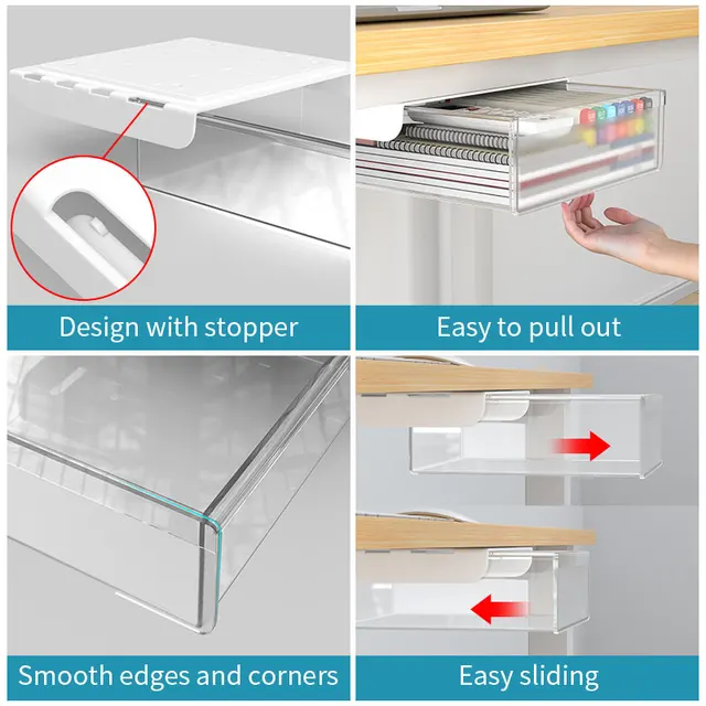 Drill-Free Under Desk Drawer 4
