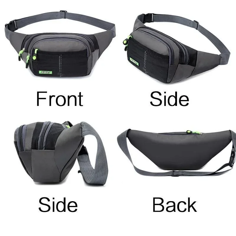 Marsupio Unisex Impermeabile In Nylon Per Running, Viaggi E Sport – Grigio, Taglia Regolabile - 2