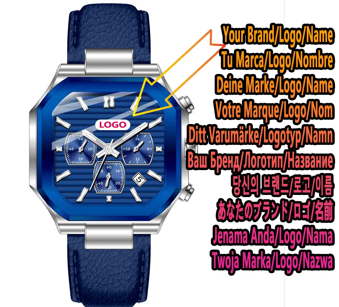 Top Brand Business Leather Genuine Leather Strap Men's Personalized Brand Multifunctional Timing Waterproof Quartz Watch