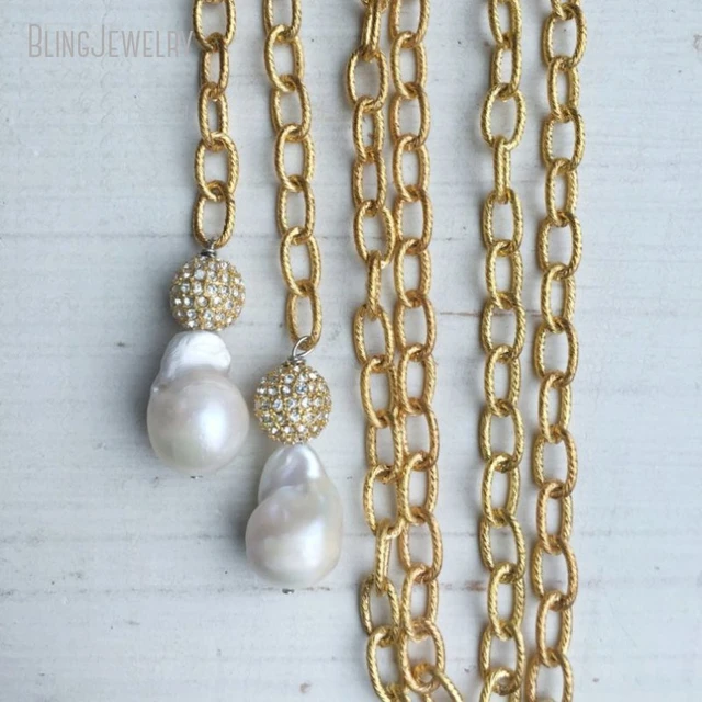 White Freshwater Baroque Pearl Necklace