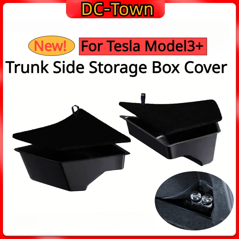 

Rear Trunk Side Storage Box for Tesla Model 3+ Trunk Storage Box Lids Organizer Garbage Bins New Model3 Car Accessories 2024