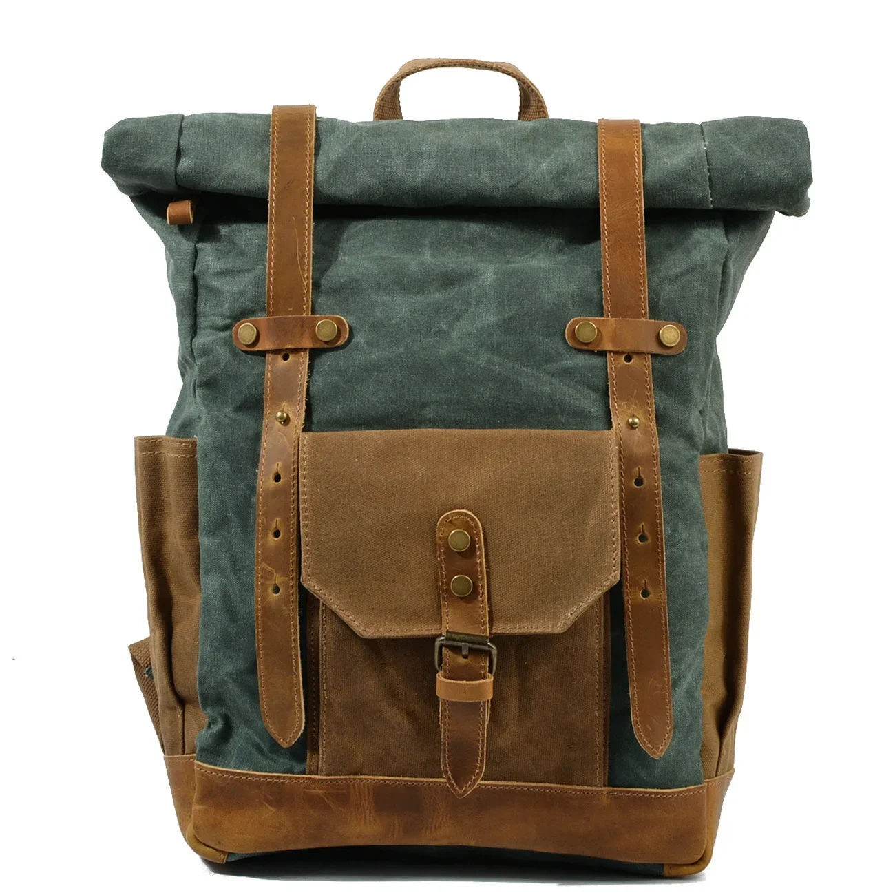 

Waterproof Canvas Backpack for Men with Large Capacity, Vintage Travel Bag, Durable Wax-dyed Fabric