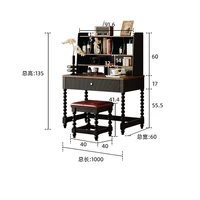 Chambre à coucher marron noir coiffeuse Vintage grandes chaises nordiques coiffeuse rangement luxe Makyaj Masasi décoration de la maison 5