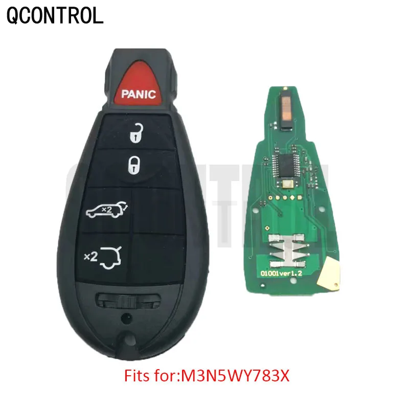 

QCONTROL 433MHz Car Remote ID46 7941 Chip Smart Key for JEEP Frequency Commander Grand Cherokee M3N5WY783X / IYZ-C01C Control