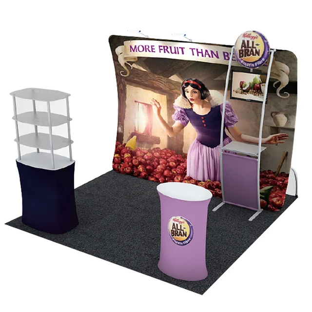 Testreszabja A Nyomtatási Hátteret 10Ft Kiállítási Fülkék Szövet Kiállítás Hordozható Pop Up Booth Tv -Szerelt Termékkel - Image 3