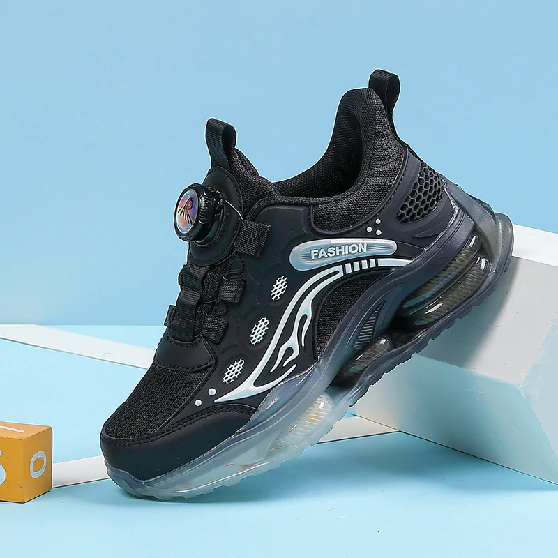 أحذية رياضية للأطفال، أحذية مدرسية عصرية للأولاد، أحذية مشي خفيفة الوزن ذات مشبك دوار وشبكة مانعة للانزلاق للاستخدام اليومي والخارجي