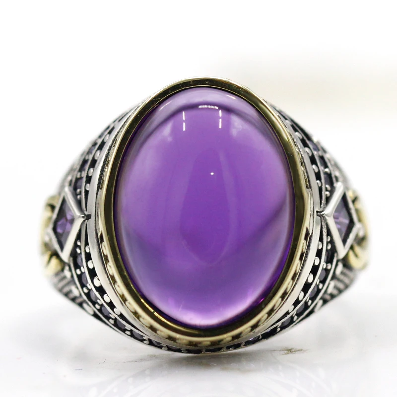 Sterling Silver 925 Men's Ring Türkiye Classic Vintage Natural