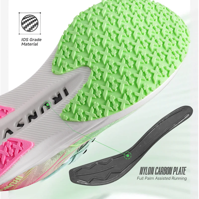 IRUNSVAN 2024 Marathon carbon board Running Shoes Lightweight Shock Absorption Men's Mesh Versatile Casual Sports Shoes