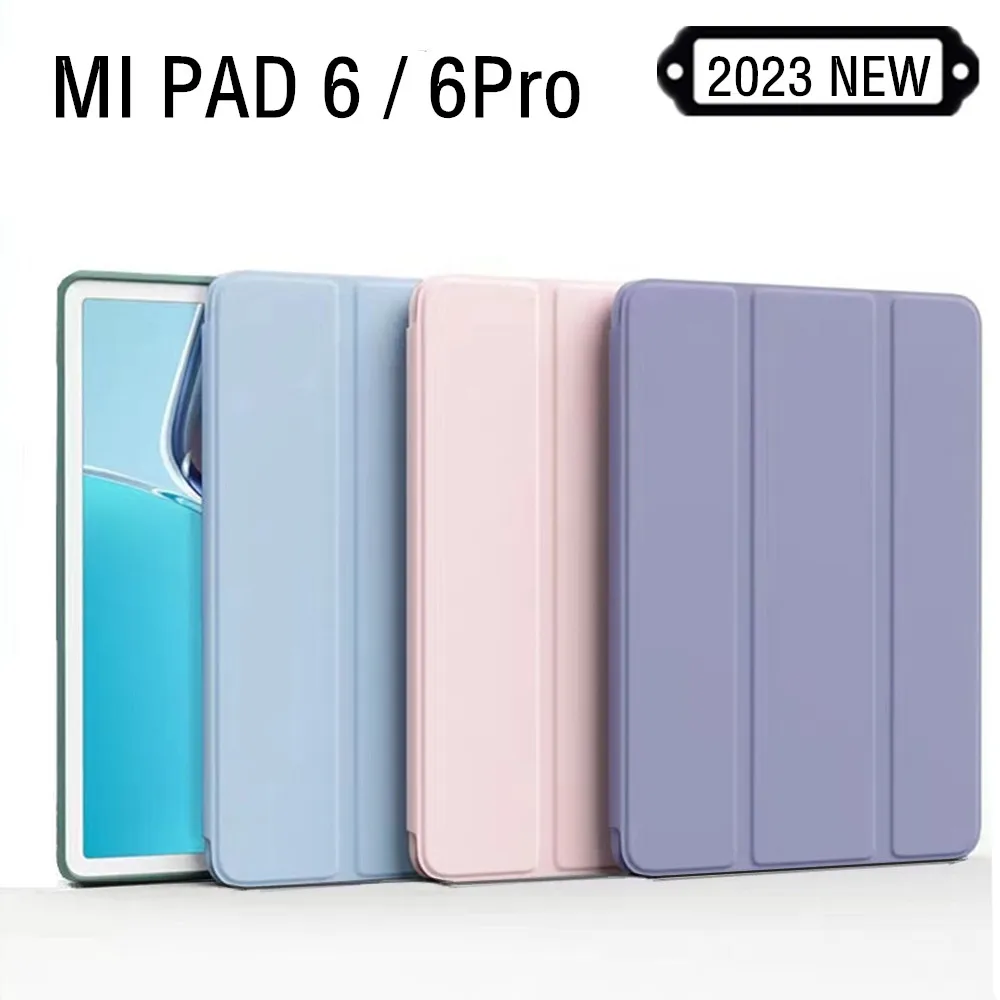 For Xiaomi Pad 6 Case 11 inch PU Leather Soft Silicone TPU Back