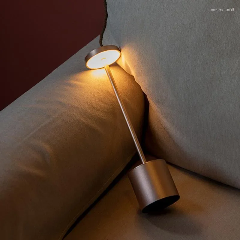 

Table Lamps LED Desk Lamp USB Touch Dimming Metal Wireless Rechargeable Night Light for Coffee Bar Restaurant Bedside Reading