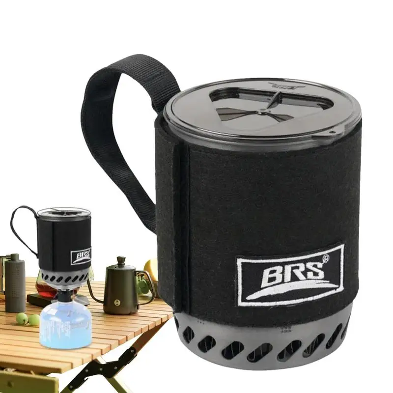 BRS-61 Camping Pot Gasfornuis Met Warmtewisselaar Draagbare Jet Kook Fornuis Snel Branden Koffie Cup Oven Backpacking Kamp Kachel