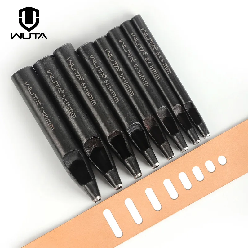 Leather Hole Puncher 1pc Leather Belt Hole Puncher Oval Hole Strap Watch Band Flat Punches Heavy Duty Oblong Punch Tools Craft Hollow Punch