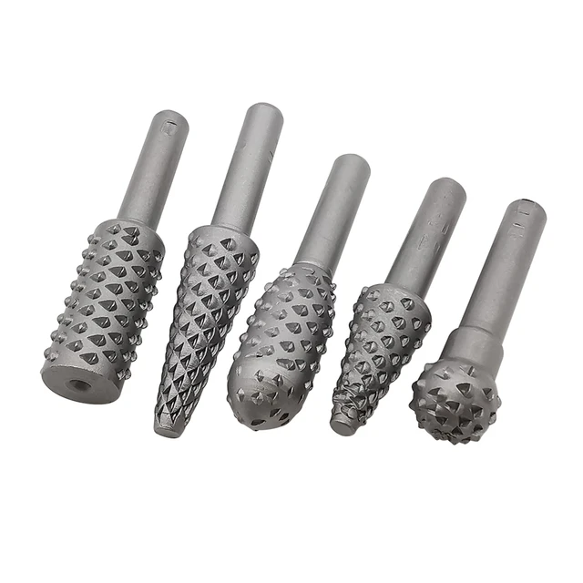 Wood Carving File Rasp Power 5pcs Drill Bits Set Rotary Rasp Grinder Shank  Set