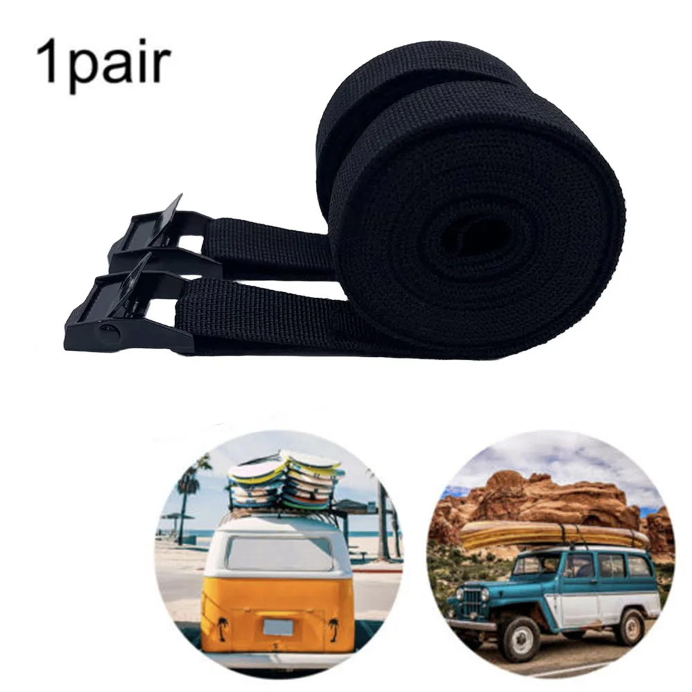2PCS 250kg Car Roof Rack Kayak lashing strap Luggage Strap Polyester Quick Release With Buckle