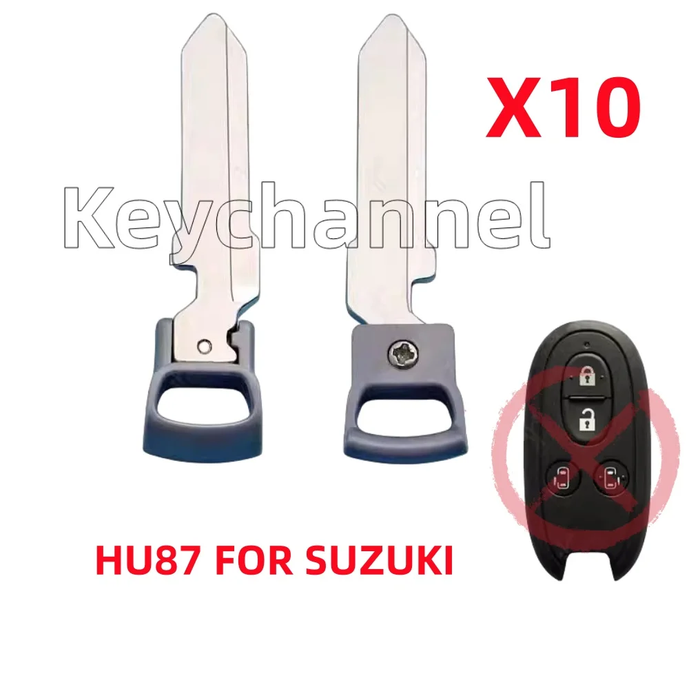 keychannel 10pcs Car Key Blade Emergency Key Blank HU87 Keyless Key Blade for Suzuki Alto Hasla Lapin Wagon Proximity keyfob