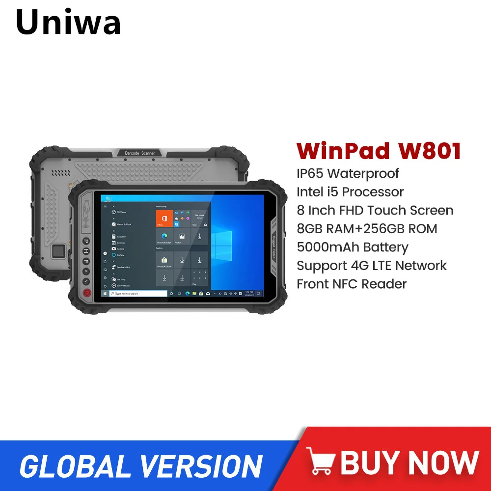 

UNIWA WinPad W801 Tablets 8 Inch 5000mAh Intel Core i5 Dual Core 8G ROM 256G RAM 13MP Rear Camera Dual SIM Card Portable Tablets