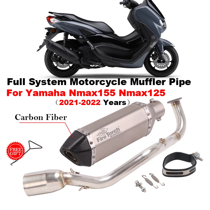 

Full Motorcycle Exhaust Escape Slip On For YAMAHA NMAX 125 155 NMAX155 NMAX125 2021-2022 Front Link Pipe Muffler Moto DB Killer