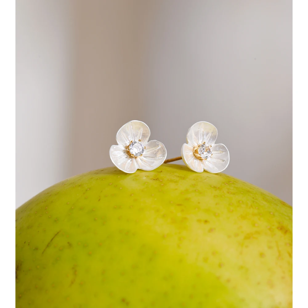 Yhpup Resin Zirconia Earrings for Women Stainless Steel