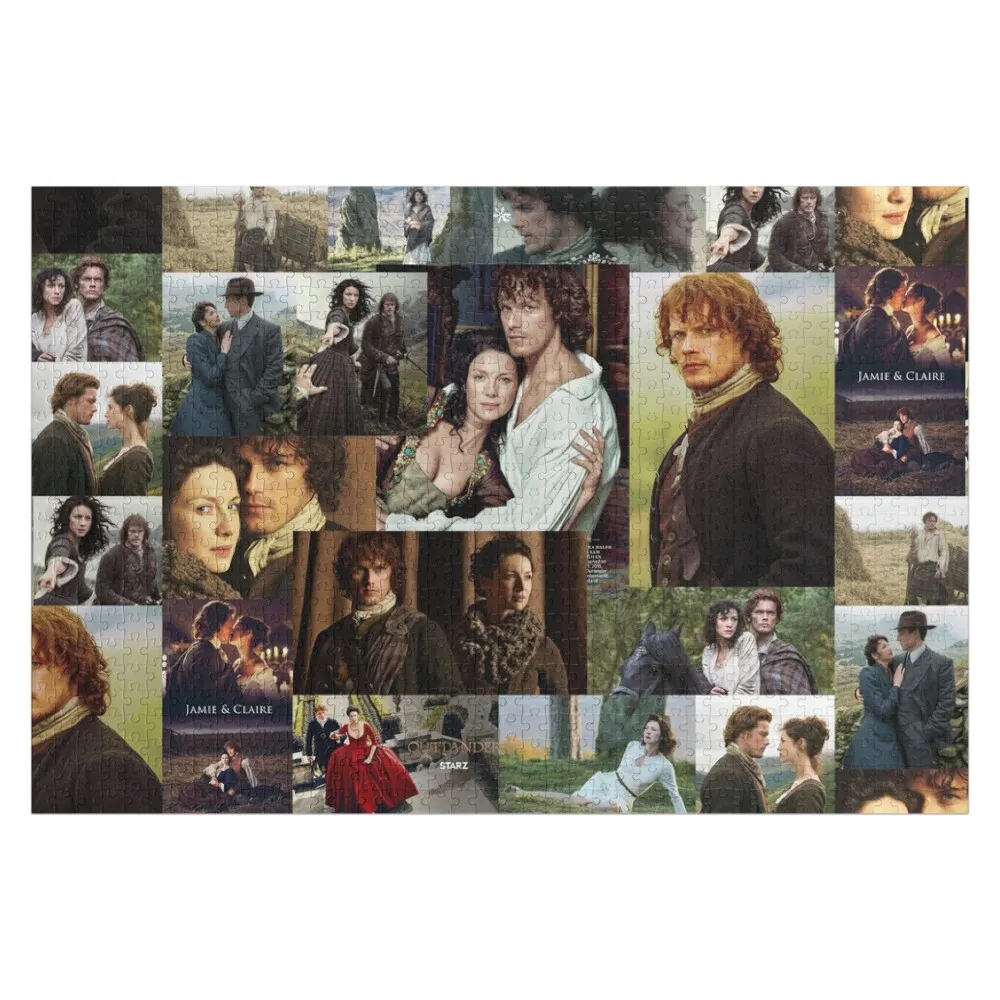 

Головоломка Outlander с абстрактным коллажем, детская игрушка с именем под заказ, персонализированные подарки для детей, деревянный пазл с именем