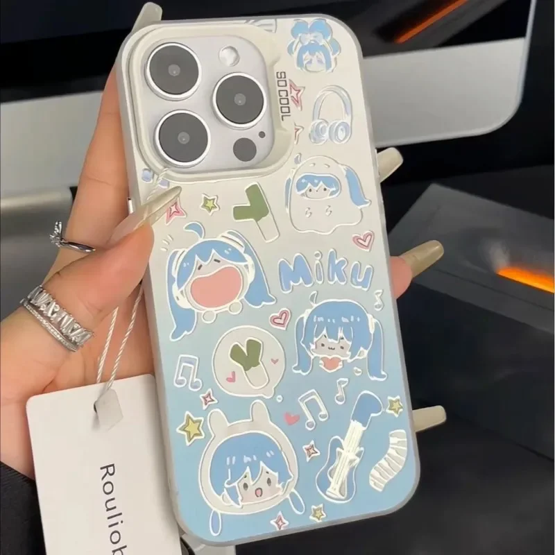 

Cartoon Anime Hatsune Miku Peripheral Apple Phone Case New iPhone15Promax/14pro/13/12/11Pro Soft Anti falling Protective Case