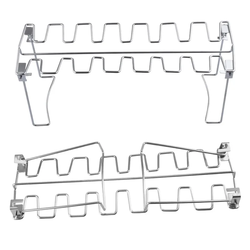 Stainless Steel Chicken Wing Leg Rack Grill Holder Rack with Drip Pan for BBQ Multi-Purpose Chicken Leg Oven Grill