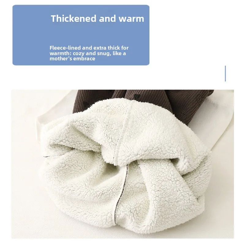 Children's Padded and Thickened Trousers Girls and Boys Winter Warm Pants Kids Casual Floral Cute Loose Trousers Kids Warm Pants