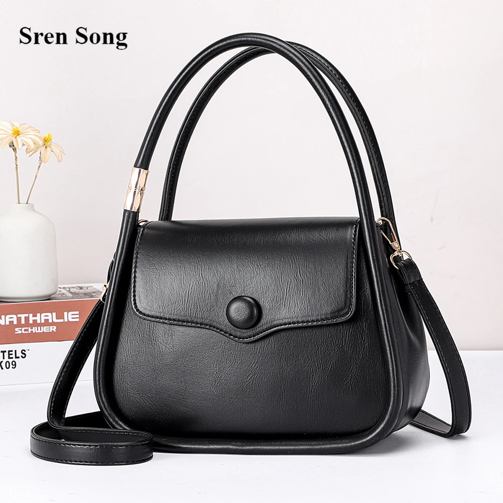 Women Leather Bag Luxury Handbag Female Shoulder Casual Shopping Solid 