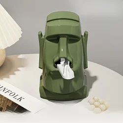 Creative Stone Figure Tissue Box - Decorative Modern Style for Living Room or Bedroom (Green)