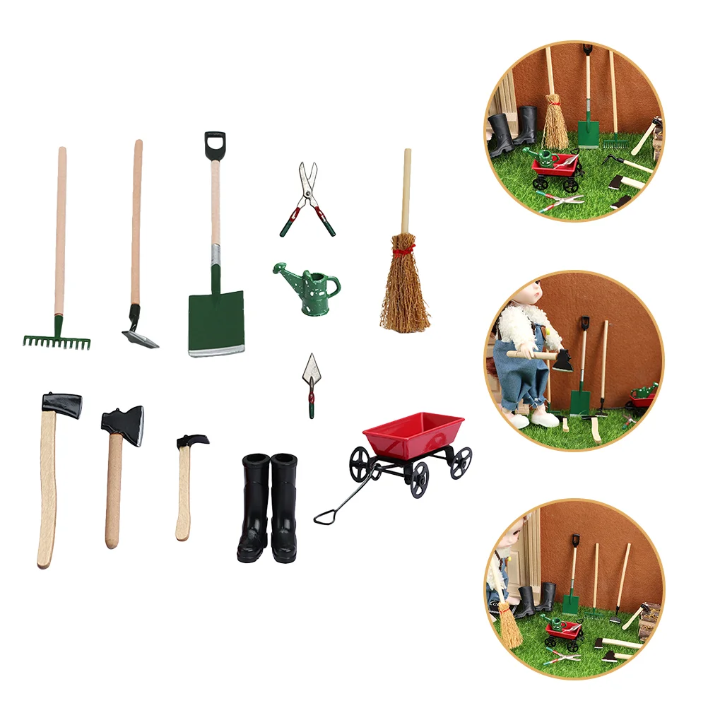 Models Farm Tools Mini Garden for Dollhouse Gardening Miniature Farming Toy Room