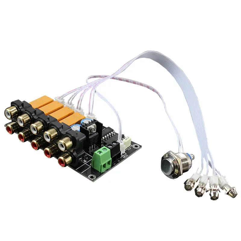 Dlhifi Entrada e Saída Interruptor de Áudio Toque no Botão Fonte Stereo Switching 2.0 Canal dc ou ac Entrada Maneiras
