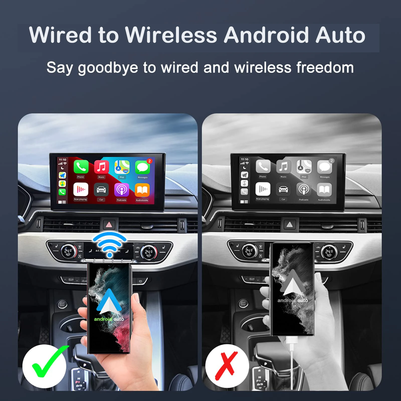 Adaptateur Android Auto sans Fil Dongle Android Auto sans Fil Convertissant Android  Auto Câblé en sans Fil 5Ghz WiFi Auto-Connect - Cdiscount Informatique