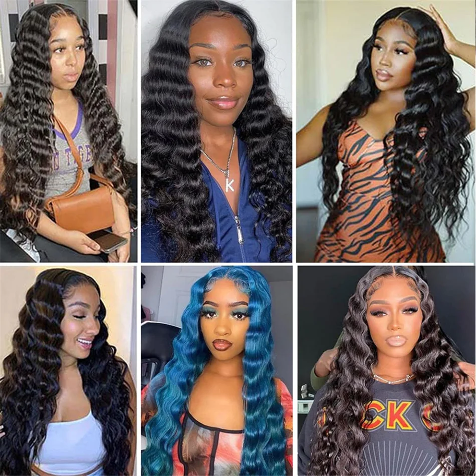 Deep Wave Hair Bundles Brazilian Hair Weave Bundles 1 3 4 PCS Virgin 100% Human Extensions Thick End