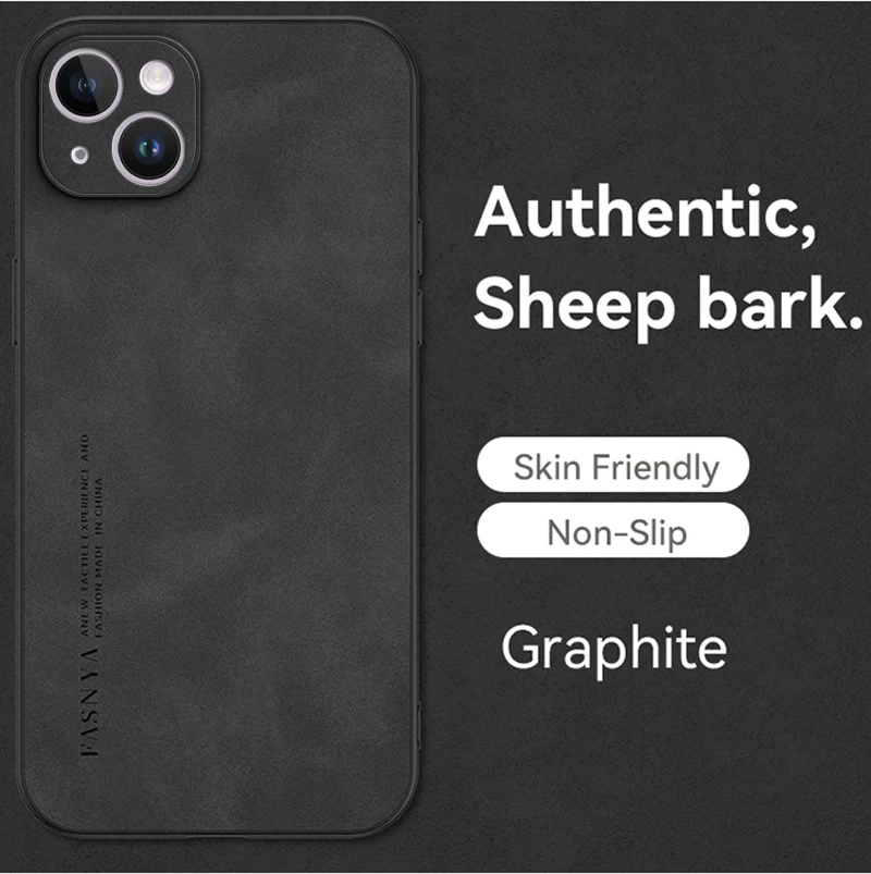 Custodia per telefono in pelle di agnello in pelle tinta unita retrò semplice per IPhone 15 14 13 12 11 Pro Max X XS XR MAX 14PLUS morbido silicone_voghion.com