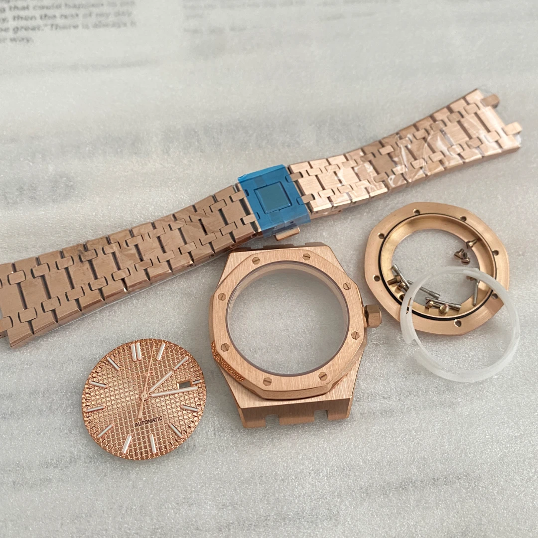 

Розовое золото, 41 мм, фотоэлемент, подходит для Seiko nh34 nh35 nh36 nh38, ремешок для движения, аксессуары, 31,8 мм циферблат, сапфировое стекло