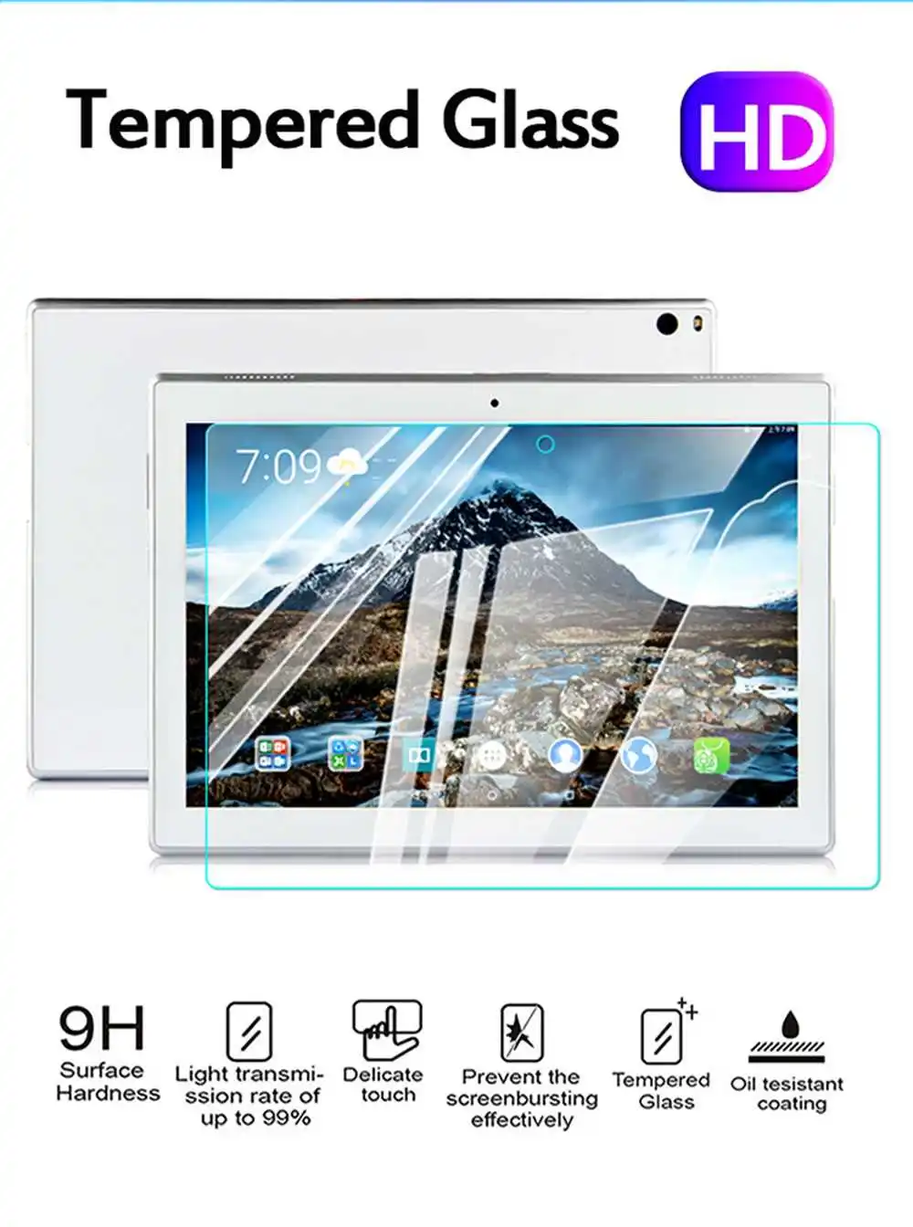 3Pcs HD Tempered Film Glass For Lenovo Tab E10 X104F Screen Protector tablet holder