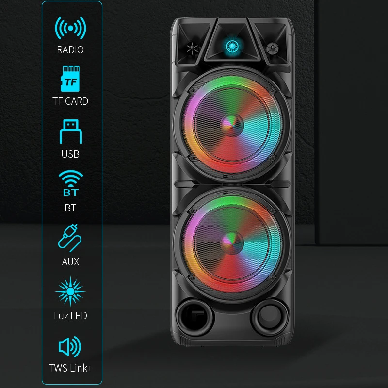 

80W High Power Wireless Bluetooth Speaker Outdoor Square Dance Portable Subwoofer 360 Surround Sound Stereo With Remote MIC USB