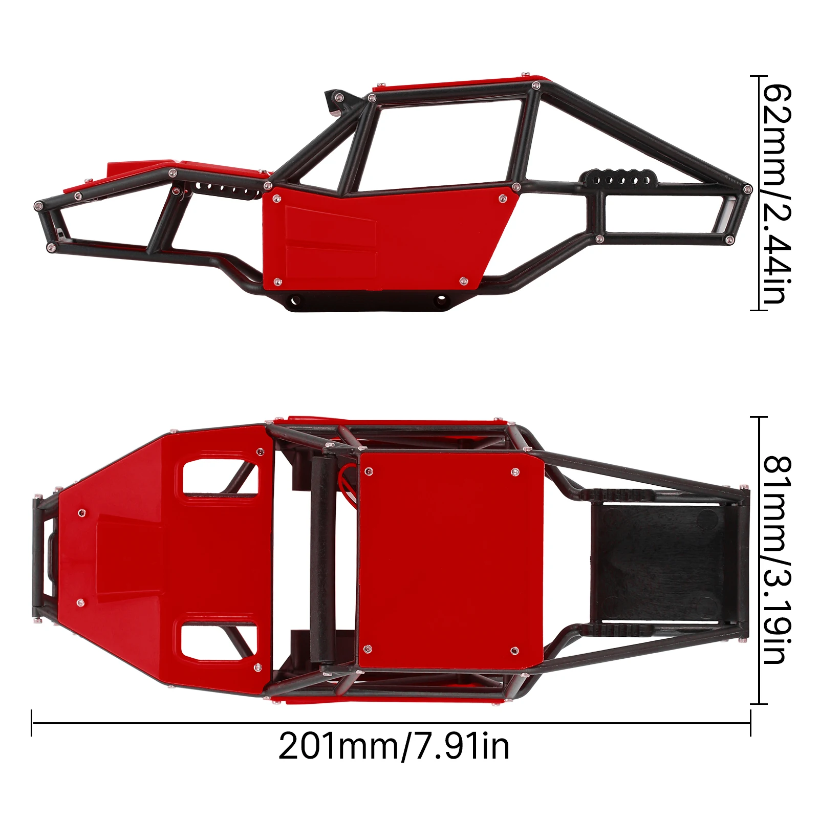 INJORA Rock Tarantula Nylon Buggy Body Shell Chassis Kit for 1/18 RC Crawler TRX4M Upgrade 