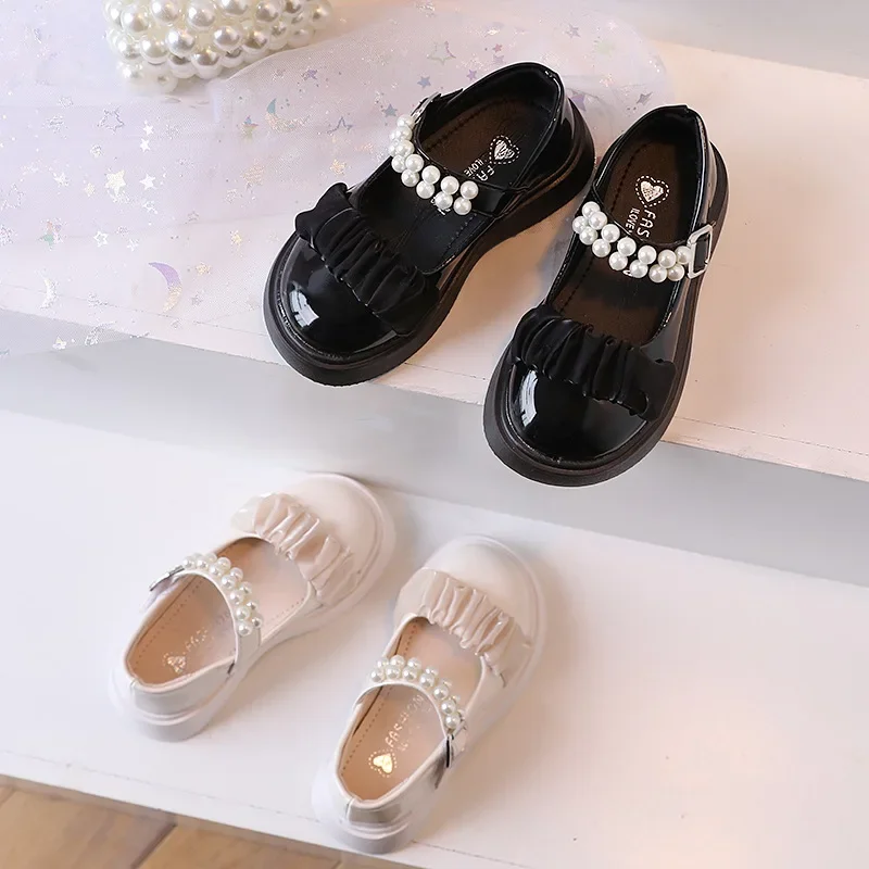Cartoon Princess Shoe Fashion Simple Leather Shoe Comfort Versatile Girl Shoes Butterfly Bow Casual Child