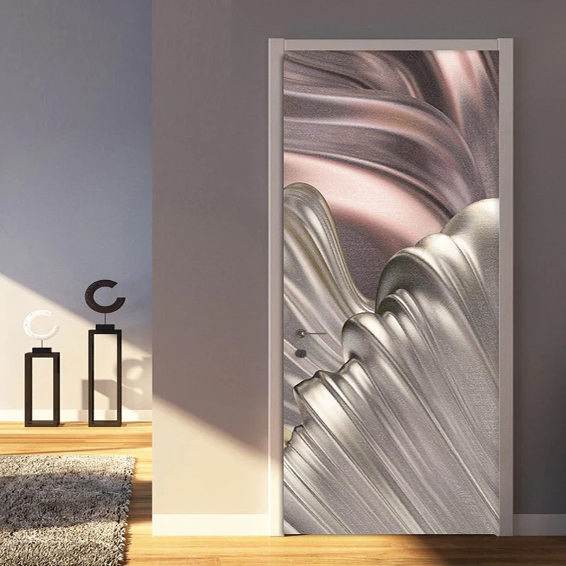 PVC Self Adhesive Waterproof Door Sticker Modern Light Luxury 3D Golden ...