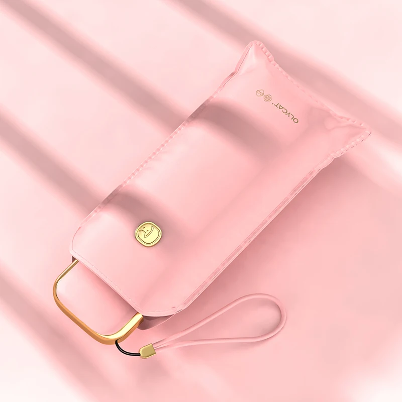 Folding Umbrella Sun Umbrella Capsule Umbrella Olycat Luxury Flat Pocket Umbrella Women Colorful Portable Mini Sun Umbrella UV Protection UPF50+ Parasol Windproof 6K