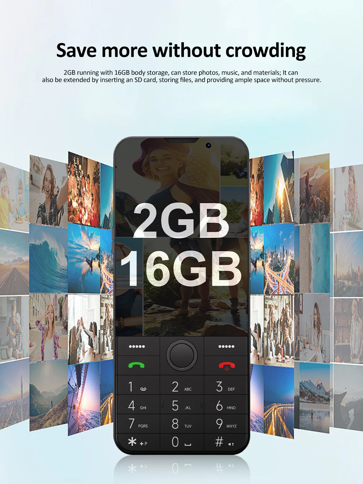 UNIWA F26 PRO 4G Touch Screen Keypad Phone Android 11 Dual SIM Card 3.5Inch 2GB+16GB 2850mAh Cellphone Whatsapp Russian keyboard