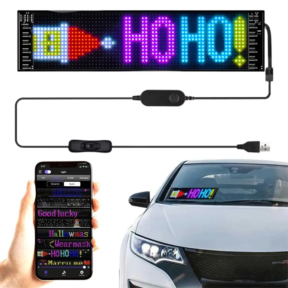 LED 자동차 표지판 디지털 사인, 블루투스 앱, LED 모듈 제어, DIY 프로그래밍 가능 스크롤링 사인, 5V 차량용 LED 플레이트, L1J8