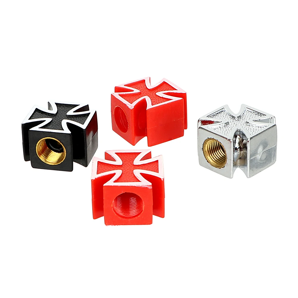4pcs/lot Car Wheel Tyre Stem Air Caps Cross Style Car Tire Air Valve Cap Covers for Bicycle Motorcycle Car Styling Universal