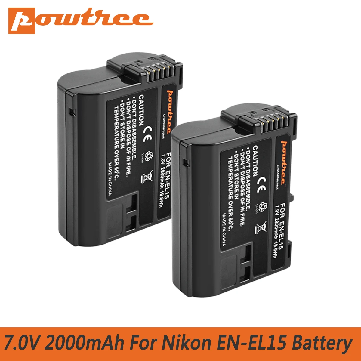 Batteria En-El15 Per Nikon D7000 D7100 D7200, D850 D750 Nikon D7500 Batteria D810 D500 D800 D610 D600 En-El15A Batteria L5