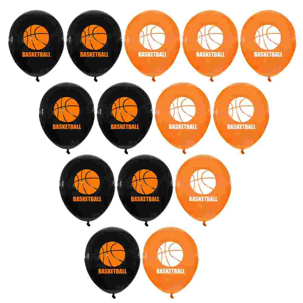 

20Pcs 12-inch Basketball Themed Balloons Birthday Party Balloons (Black+Orange)