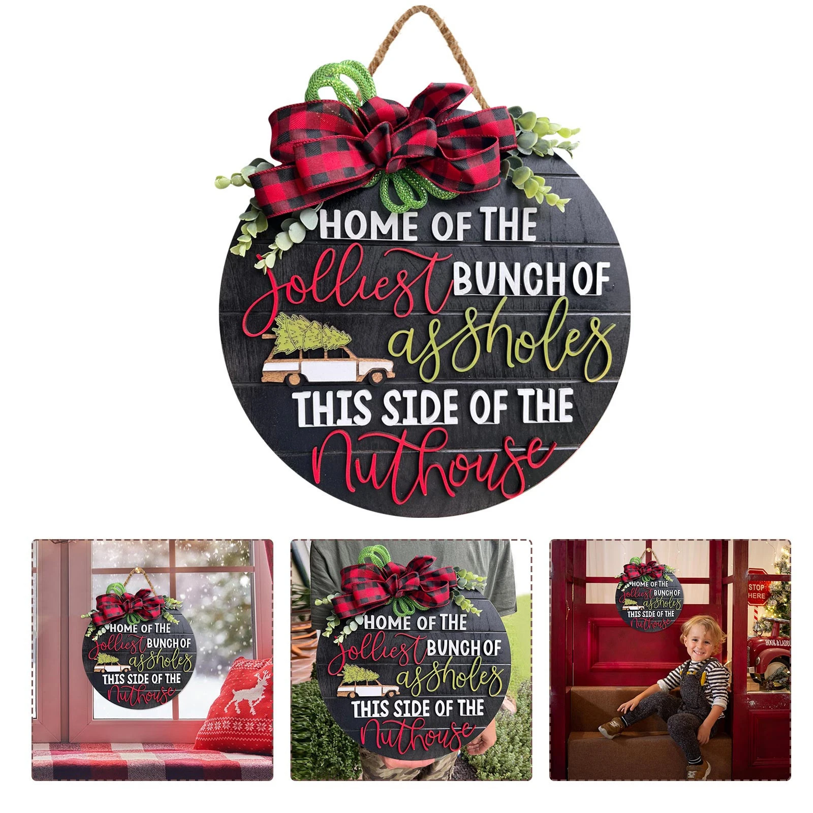 

DIY Christmas Decoration Wooden Door Hanging Tag Sign Christmas Plaque Front Door Creative Signage Christmas Ornaments